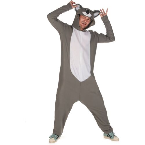 KARNEVAL-MEGASTORE Koala-Kostüm für Herren grau-weiß - male