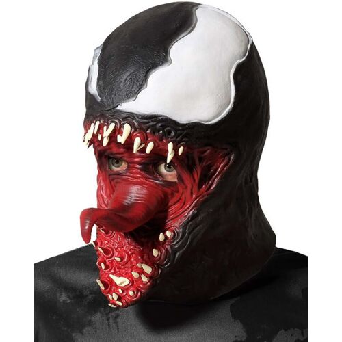 ATOSA Gruseliges Superschurken-Spinnenmonster Latexmaske für Erwachsene schwarz-weiß-rot