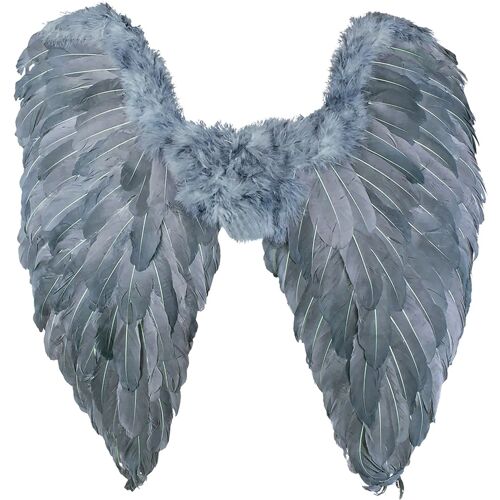 BOLAND BV Flügel Kostümaccessoire für Erwachsene grau 65cm
