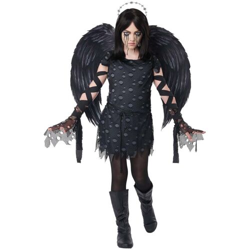 KARNEVAL-MEGASTORE Gothic-Engelkostüm Halloweenkostüm für Kinder schwarz
