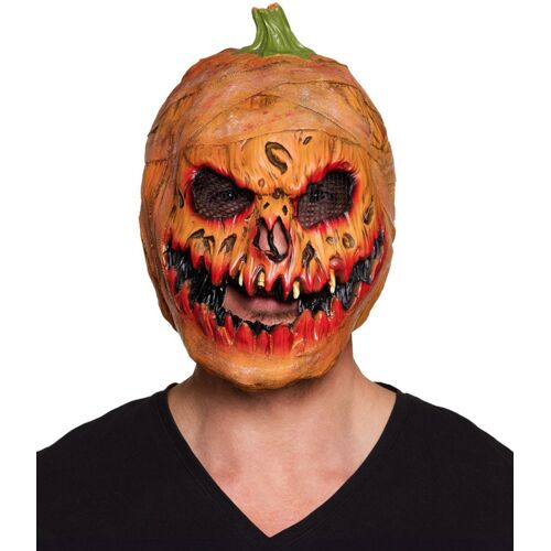 BOLAND BV Kürbiskopfmaske für Erwachsene Halloween orange