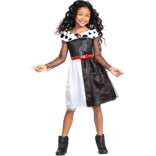 KARNEVAL-MEGASTORE Fieses Cruella Kinderkostüm schwarz-weiss