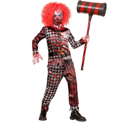 WIDMANN Killerclown Kostüm für Kinder Schwarz Rot Halloween