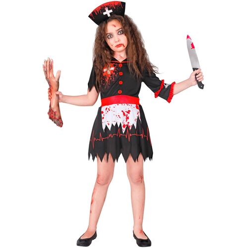 WIDMANN Zombie Krankenschwester Kostüm für Mädchen schwarz - female