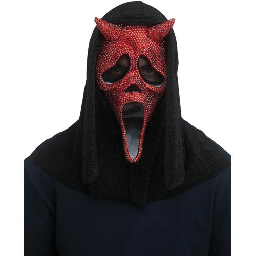 PALMER AGENCIES LTD Scream Teufelsmaske für Erwachsene Rot mit Strasssteinen