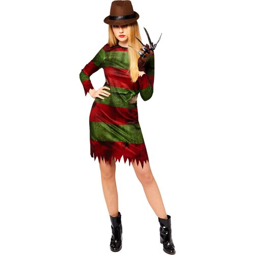 RIETHMULLER Freddy Krueger Kostüm Damen Nightmare Horror Kleid Klauen - female