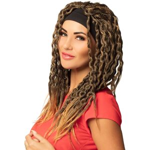 BOLAND BV Hippie-Damenperücke Rasta-Perücke mit Kopfband braun BOLAND BV Hippie-Damenperücke Rasta-Perücke mit Kopfband braun