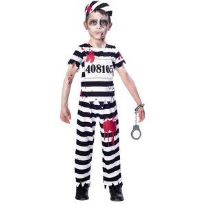 AMSCAN Zombiegefangener-Kostüm für Kinder Halloween schwarz-weiss