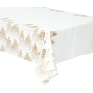 JJA Weiße und goldene Tischdecke mit Tannenbäumen 140 x 240 cm Polyester JJA Weiße und goldene Tischdecke mit Tannenbäumen 140 x 240 cm Polyester