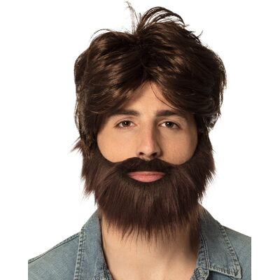 BOLAND BV Entspannter Dude Herrenperücke mit Bart Hipster-Perücke braun BOLAND BV Entspannter Dude Herrenperücke mit Bart Hipster-Perücke braun