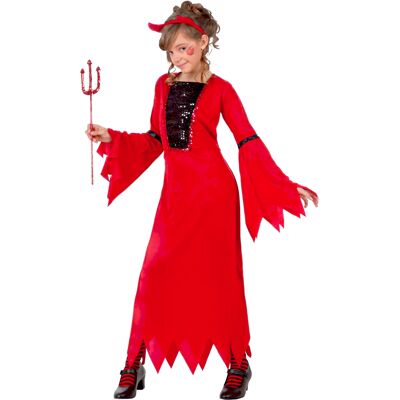 ATOSA Teufelinkostüm für Mädchen Halloween rot-schwarz - female ATOSA Teufelinkostüm für Mädchen Halloween rot-schwarz - female