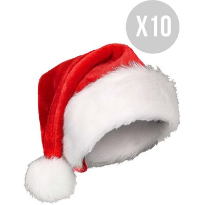 BCI Weihnachtsmützen-Set mit Kunstpelz 10-teilig weiss-rot BCI Weihnachtsmützen-Set mit Kunstpelz 10-teilig weiss-rot
