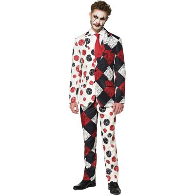 Oppo Vintage Horrorclown-Kostüm für Herren Suitmeister schwarz-weiß-rot - male Oppo Vintage Horrorclown-Kostüm für Herren Suitmeister schwarz-weiß-rot - male