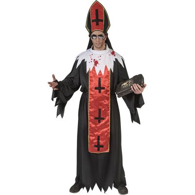 ESPA Unheiliger Blutpapst Herrenkostüm für Halloween schwarz-rot-weiß ESPA Unheiliger Blutpapst Herrenkostüm für Halloween schwarz-rot-weiß