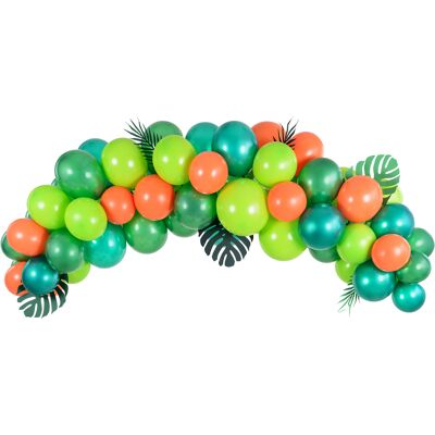 PARTYDECO 60-teiliges Ballonbogen-Set Tropischer Dschungel für Geburtstage PARTYDECO 60-teiliges Ballonbogen-Set Tropischer Dschungel für Geburtstage