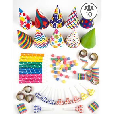 PTIT CLOWN Kotillon-Set für 10 Personen bunt PTIT CLOWN Kotillon-Set für 10 Personen bunt