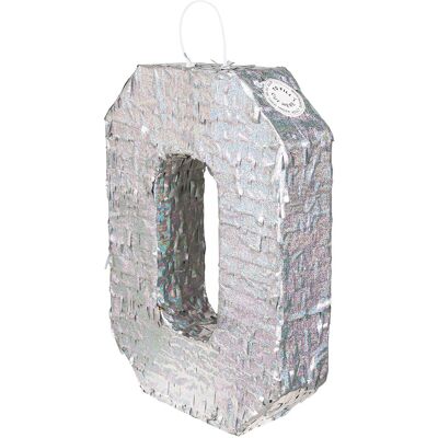 BOLAND BV Silberne Hologramm Piñata Zahl 0, 40 x 28 x 8 cm für Partys BOLAND BV Silberne Hologramm Piñata Zahl 0, 40 x 28 x 8 cm für Partys