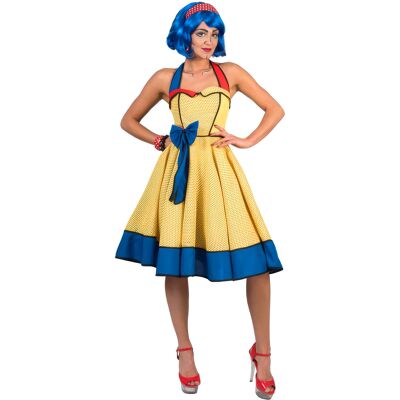 ESPA Pop-Art Damenkostüm gelb-blau-rot ESPA Pop-Art Damenkostüm gelb-blau-rot