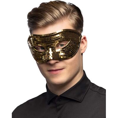 BOLAND BV Diskokugel Maske Gold – Facettenmaske für Erwachsene goldfarben BOLAND BV Diskokugel Maske Gold – Facettenmaske für Erwachsene goldfarben