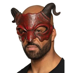 BOLAND BV Teuflische Augenmaske mit Hörnern Dämonen-Maske rot-schwarz