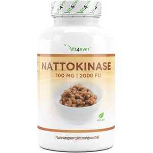 Nattokinase - 180 Kapseln mit je 100 mg (20.000 FU pro g = 2000 FU pro Kapsel)