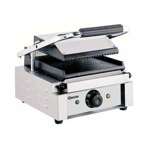 Bartscher Gastro Elektro-Kontaktgrill 1,8 kW Grillplatte oben gerillt, unten glatt