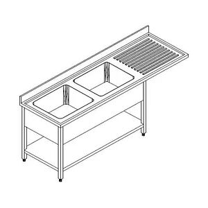 Inox E Inox GastroHero Spülzentrum ECO 18x6 mit 2 Becken Links