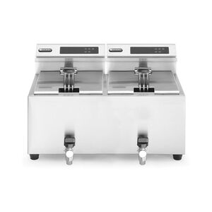 Hendi Gastro MasterCook Friteuse digital 2 x 8 L mit Ablasshahn