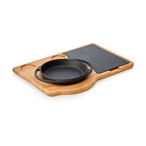 Was Gastro LAVA Serving boards 36,  Servierplatte mit Servierpfanne und emaillierter Gusseisenplatte,  17 x 3 cm