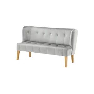 switch Küchensofa Samt  Bella ¦ grau ¦ Maße (cm): B: 158 H: 90 T: 69