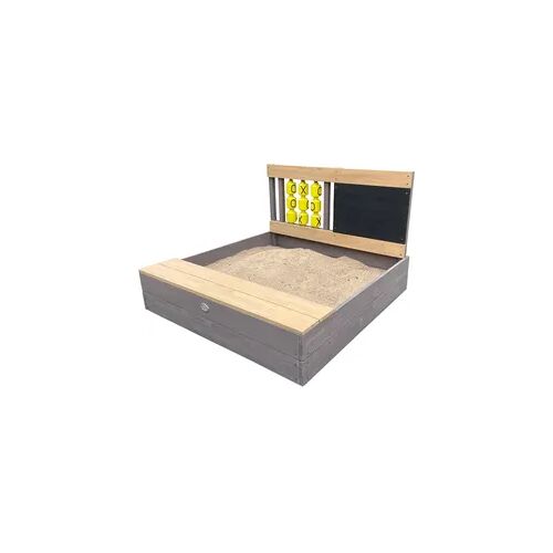 AXI Kitty Sandkasten aus Holz, Bank, Tic-Tac-Toe-Spiel, 100 x 100 cm grau Junior