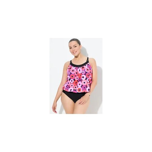 Ulla Popken Damen Tankini Kreise Softcups Träger verstellbar recycelt schwarz DE 46 / FR 46 (UK 18)