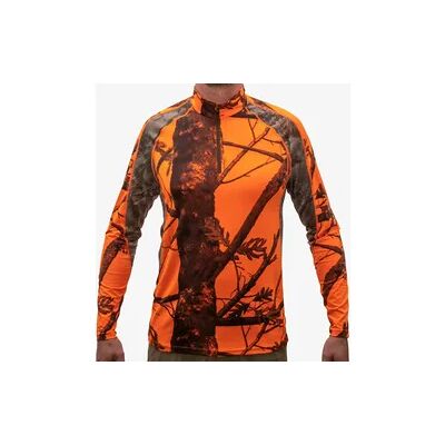 SOLOGNAC Jagdshirt langarm 500 atmungsaktiv, camouflage/ orange SOLOGNAC Jagdshirt langarm 500 atmungsaktiv, camouflage/ orange