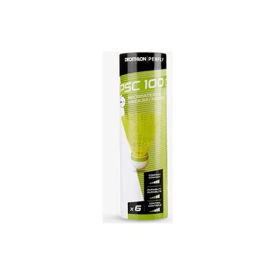 Decathlon Federbälle Kunststoff - PSC 100 Medium 6er-Dose gelb Decathlon Federbälle Kunststoff - PSC 100 Medium 6er-Dose gelb