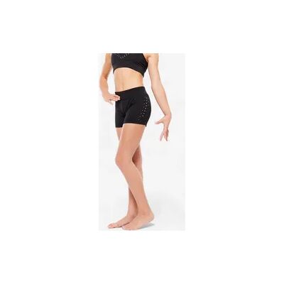 Domyos Kurze Gymnastikhose Mädchen - schwarz mit Strass Domyos Kurze Gymnastikhose Mädchen - schwarz mit Strass