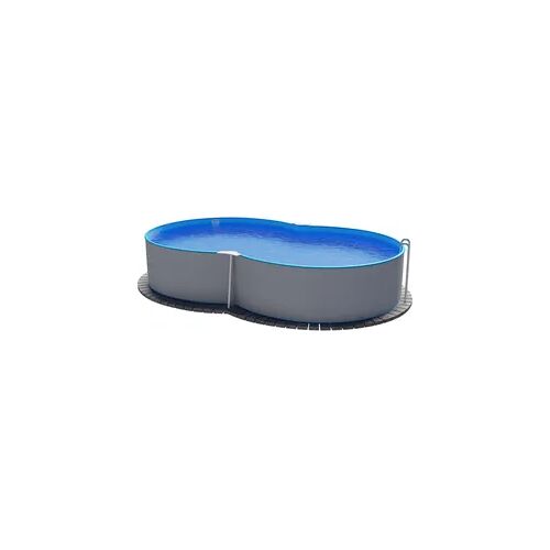 PLANET POOL Stahlwandpool achtform 540x350x120cm, Stahl 0,4mm weiß, Folie 0,4mm blau weiß blau No Size