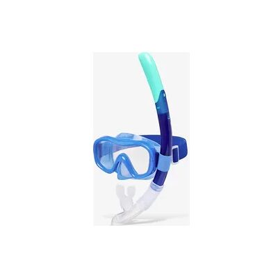 Decathlon Schnorchel-Set Damen/Herren Anti-Beschlag-Maske Ventil-Schnorchel 100 blau Decathlon Schnorchel-Set Damen/Herren Anti-Beschlag-Maske Ventil-Schnorchel 100 blau