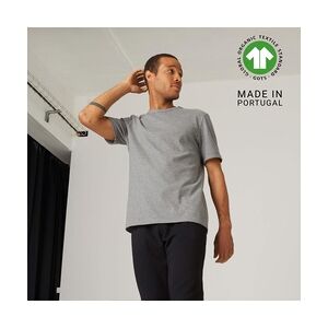 Domyos T-Shirt Herren Slim Rundhals Baumwolle ‒ Robustee grau, grau, S