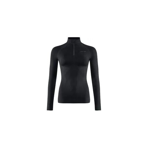 Damen Langarm-T-Shirt mit Reißverschlusskragen Falke Maximum Warm schwarz XL
