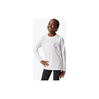 Decathlon Shirt Kinder langarm Baumwolle bedruckt - weiß Decathlon Shirt Kinder langarm Baumwolle bedruckt - weiß