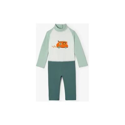 Decathlon UV-Schwimmanzug langarm Baby/Kinder - blau Print Decathlon UV-Schwimmanzug langarm Baby/Kinder - blau Print