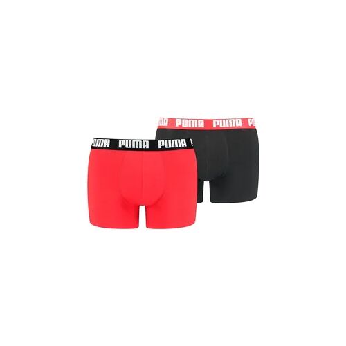 Unterhose lang Basic Boxer 2er Pack PUMA schwarz rot 2XL
