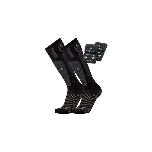 Therm-ic Pack 1 Paar beheizte Socken mit Akkus - Heat Uni + S-Pack 1200 grau 45/47