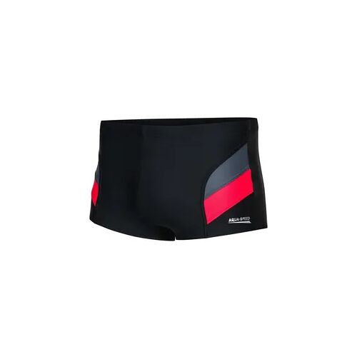 AQUA SPEED Herren Schwimmen Boxershorts - Aron, schwarz schwarz grau rot M