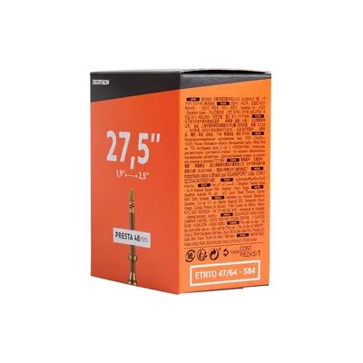 Decathlon Fahrradschlauch 27,5 Zoll × 1,9/2,5 französisches Ventil (Presta) 48 mm Decathlon Fahrradschlauch 27,5 Zoll × 1,9/2,5 französisches Ventil (Presta) 48 mm