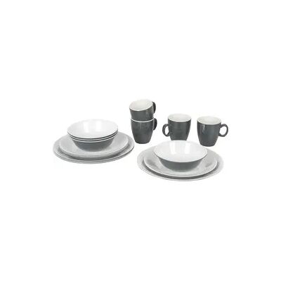 Bo-Camp Geschirr - 100% Melamin - 16-teilig - Grau Bo-Camp Geschirr - 100% Melamin - 16-teilig - Grau