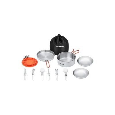 KingCamp Campinggeschirr Camping Kochset Adventurer I Pro Koch Geschirr Set Stahl Topf KingCamp Campinggeschirr Camping Kochset Adventurer I Pro Koch Geschirr Set Stahl Topf