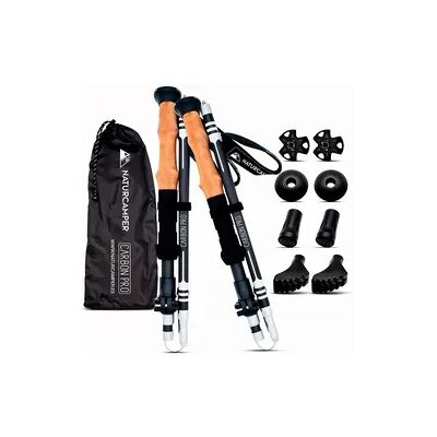 KOL OUTDOOR Wanderstöcke Carbon Faltbar 115-135 cm Korkgriff Trekkingstöcke Damen Herren M-L KOL OUTDOOR Wanderstöcke Carbon Faltbar 115-135 cm Korkgriff Trekkingstöcke Damen Herren M-L