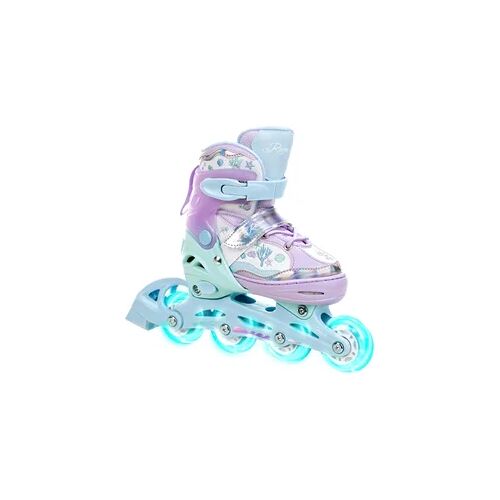Raven Verstellbare Rollschuhe Isla Violett/Mint Leuchtende LED-Räder blau grün violett 30/33