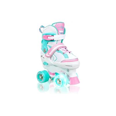Raven Verstellbare Rollschuhe leuchtende LED-Räder Lia Weiß/Mint/Rosa Raven Verstellbare Rollschuhe leuchtende LED-Räder Lia Weiß/Mint/Rosa